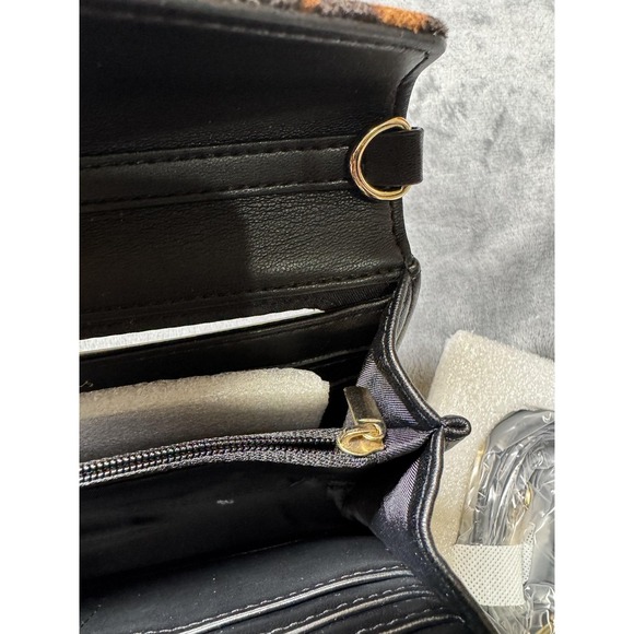 Save The Girls Phone Wallet Case Black Leopard Print Touchscreen Crossbody Strap - Picture 5 of 8